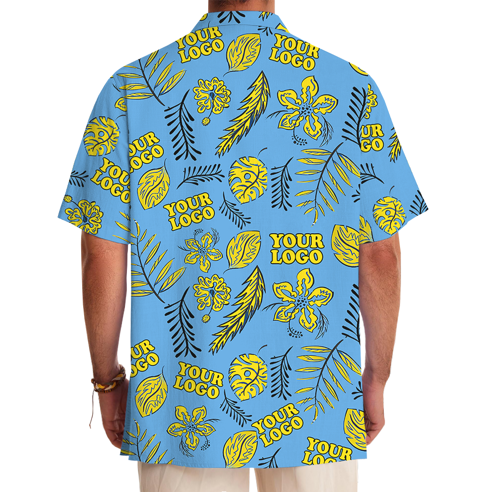 Custom Logo Hawaiian Shirt With Tropical Pattern