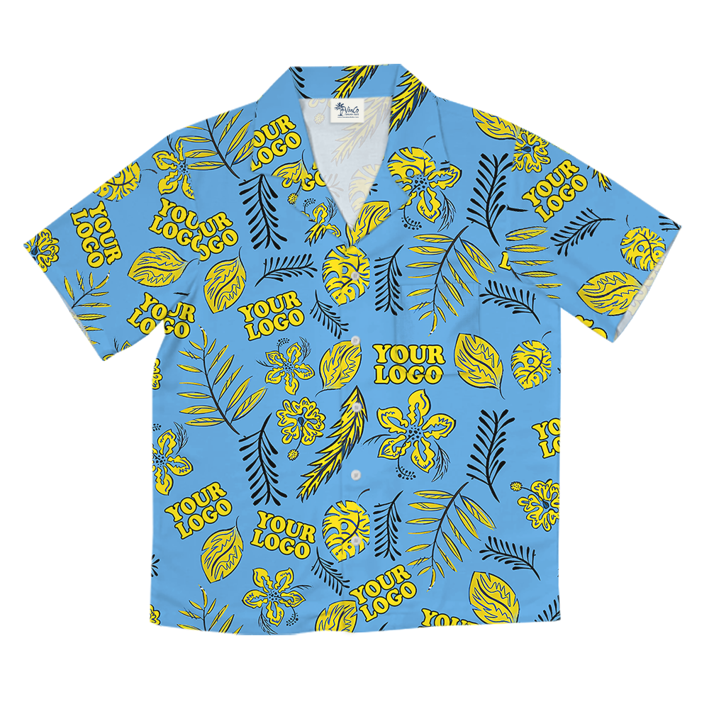 Custom Logo Hawaiian Shirt With Tropical Pattern