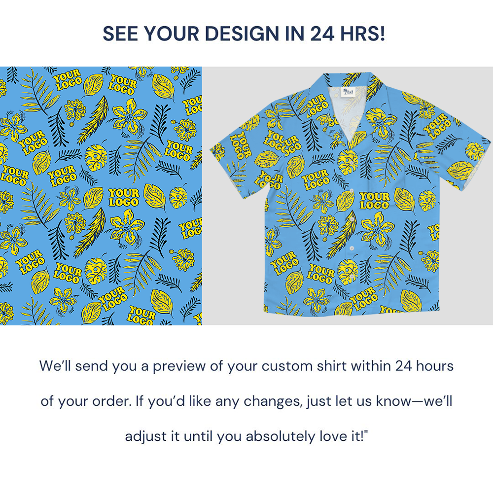 Custom Logo Hawaiian Shirt With Tropical Pattern