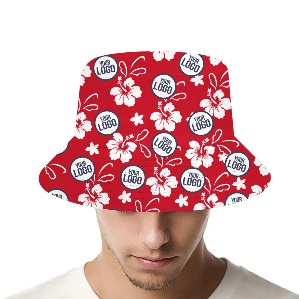 [Live Preview] Custom Hibiscus Logo Bucket Hat With Multiple Colors - variant image 1