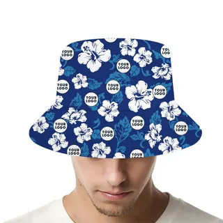 [Live Preview] Cool Custom Logo Blue Bucket Hat Matching With Shirts