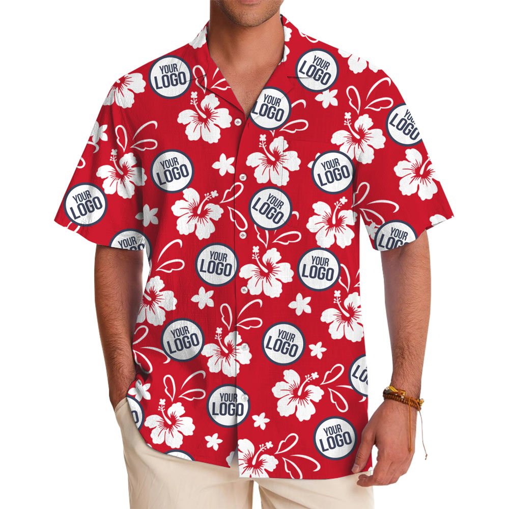 [Live Preview] Custom Logo And Color Hawaiian Shirt With Floral Print - variant image 1