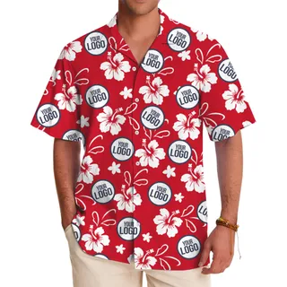 [Live Preview] Custom Logo And Color Hawaiian Shirt With Floral Print