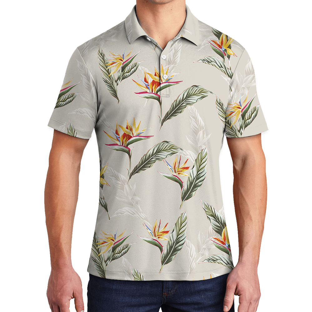 Floral Tropical Polo Shirt - variant image 1