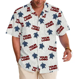 Sea Turtle Custom Logo Pattern Hawaiian Shirt