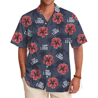 [Live Preview] Custom Logo Floral Hawaiian Shirts No Minimum