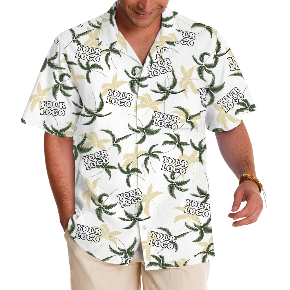 Tropical Palm Tree Custom Logo Hawaiian Shirt - variant image 1