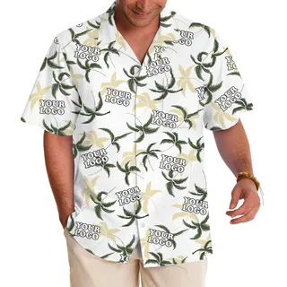 Tropical Palm Tree Custom Logo Hawaiian Shirt