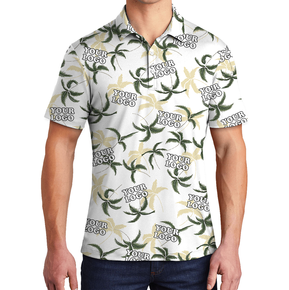 Tropical Palm Tree Custom Logo Polo Shirt - variant image 1
