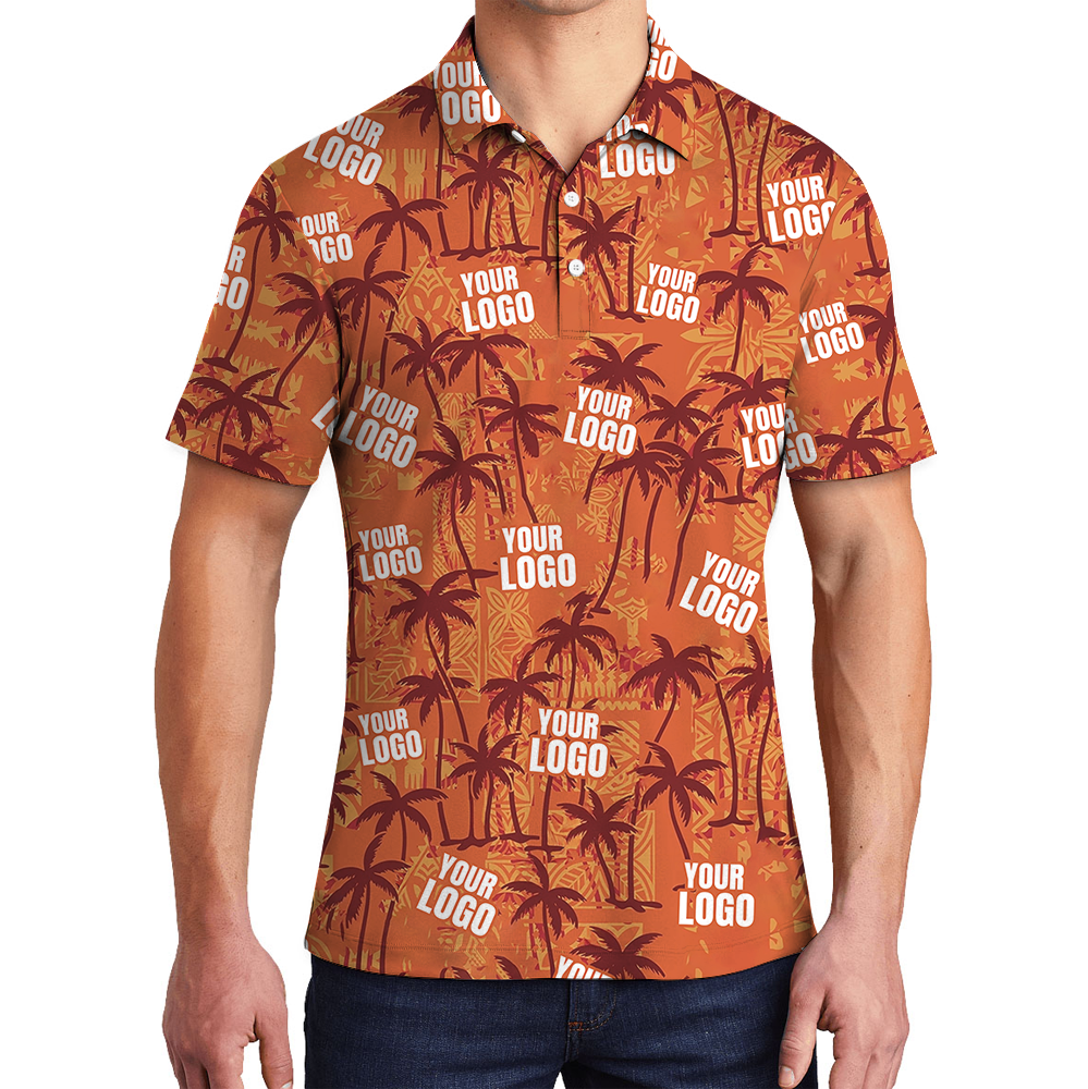 Vintage Custom Logo Orange Palm Polo Shirt - variant image 1