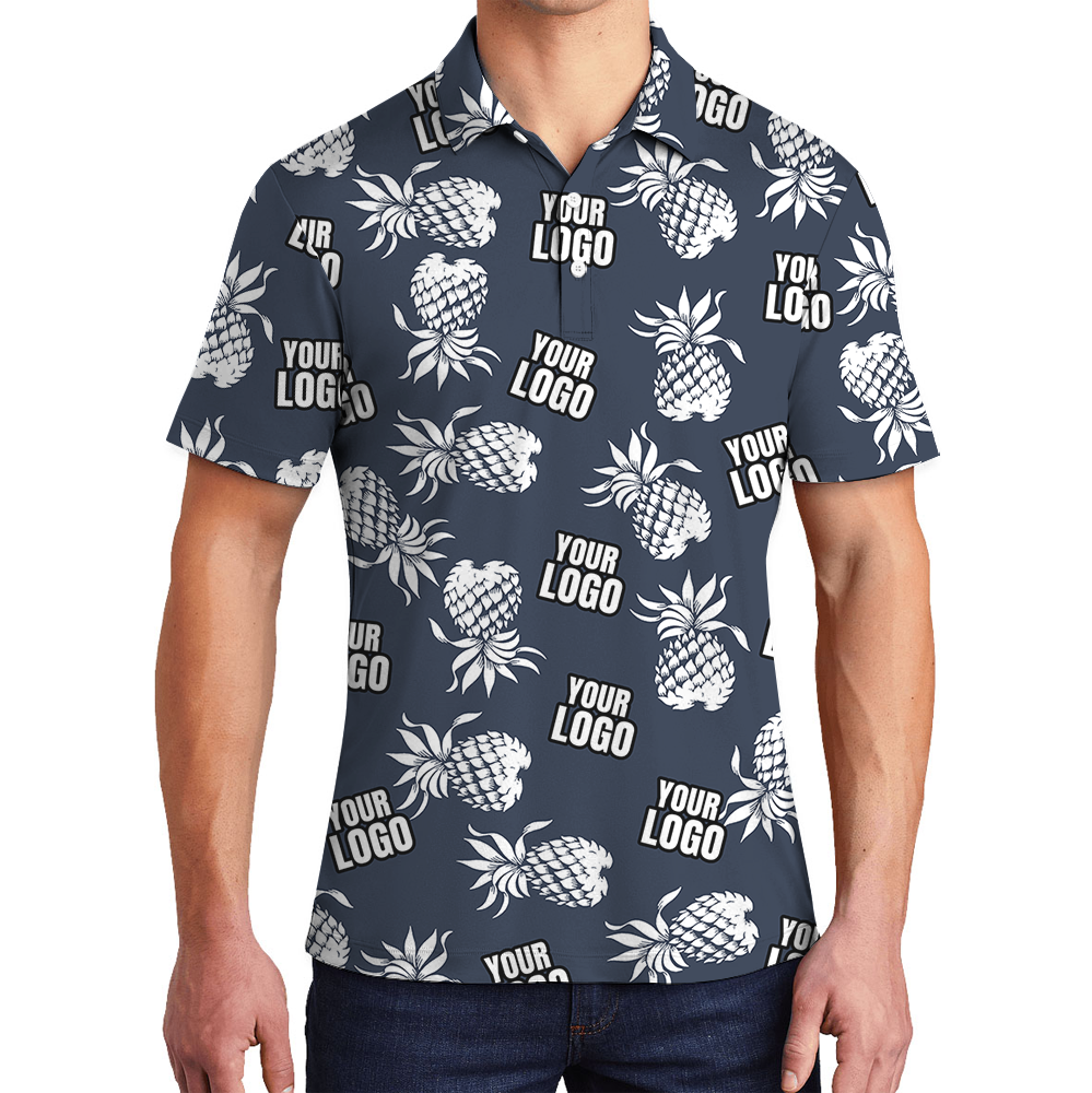Vintage Custom Logo Navy Pineapple Polo Shirt - variant image 1
