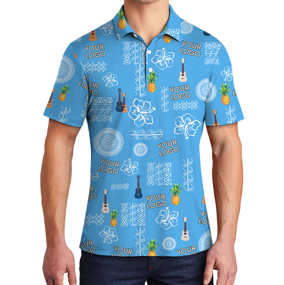 Custom Logo Vintage Blue Polo Shirt For Party - variant image 1