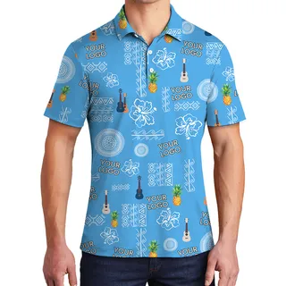 Custom Logo Vintage Blue Polo Shirt For Party