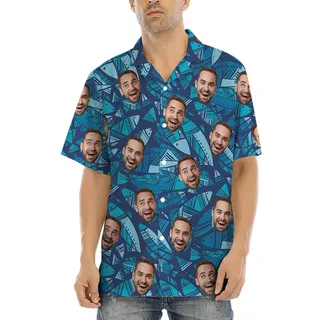 Ocean Vibe Custom Face Fish Hawaiian Shirt