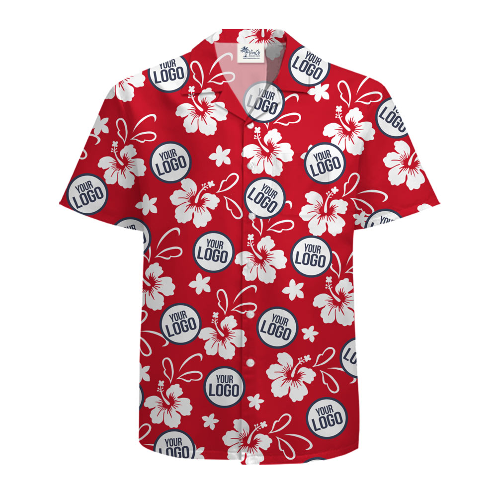 [Live Preview] Custom Logo And Color Hawaiian Shirt With Floral Print