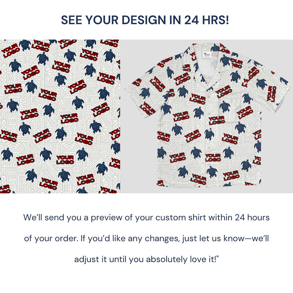 Sea Turtle Custom Logo Pattern Hawaiian Shirt