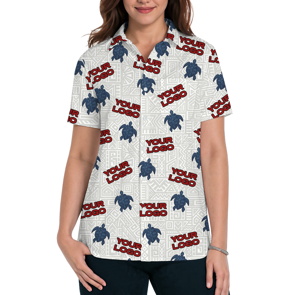 Sea Turtle Custom Logo Pattern Hawaiian Shirt