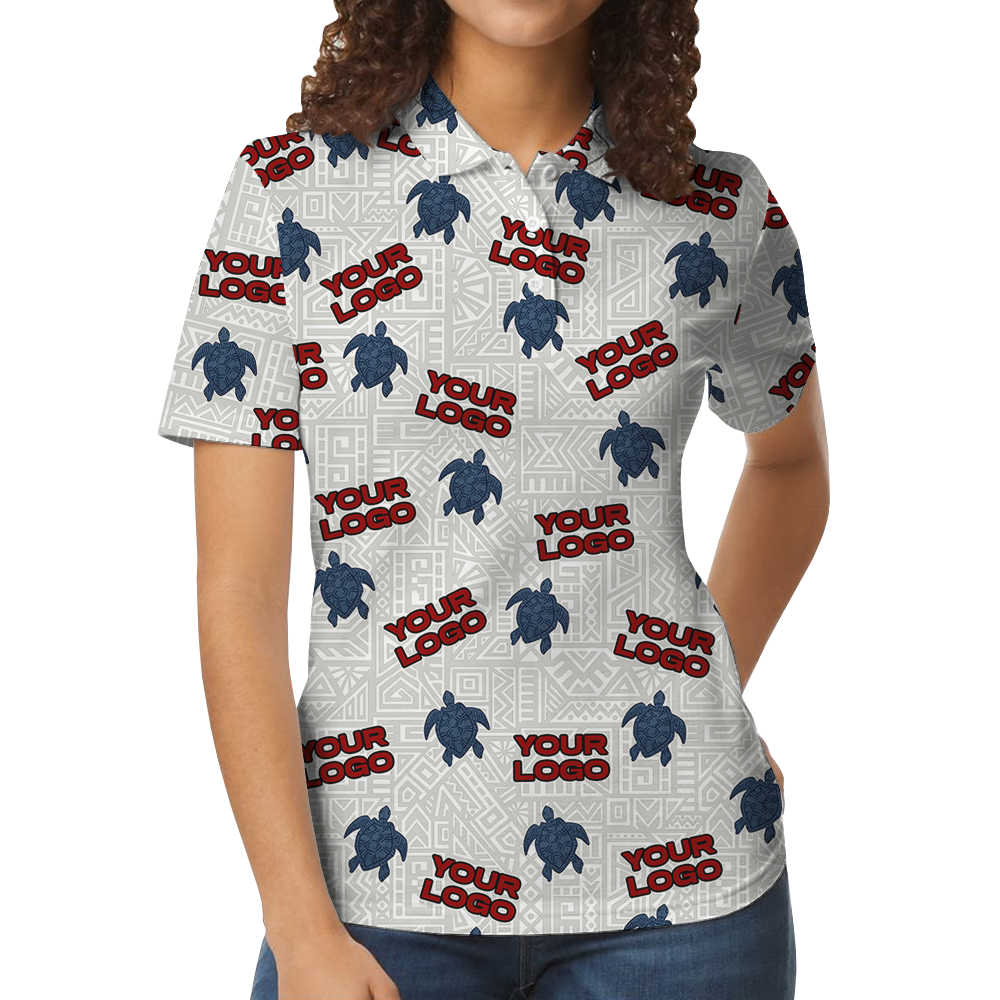 Sea Turtle Custom Logo Pattern Polo Shirt