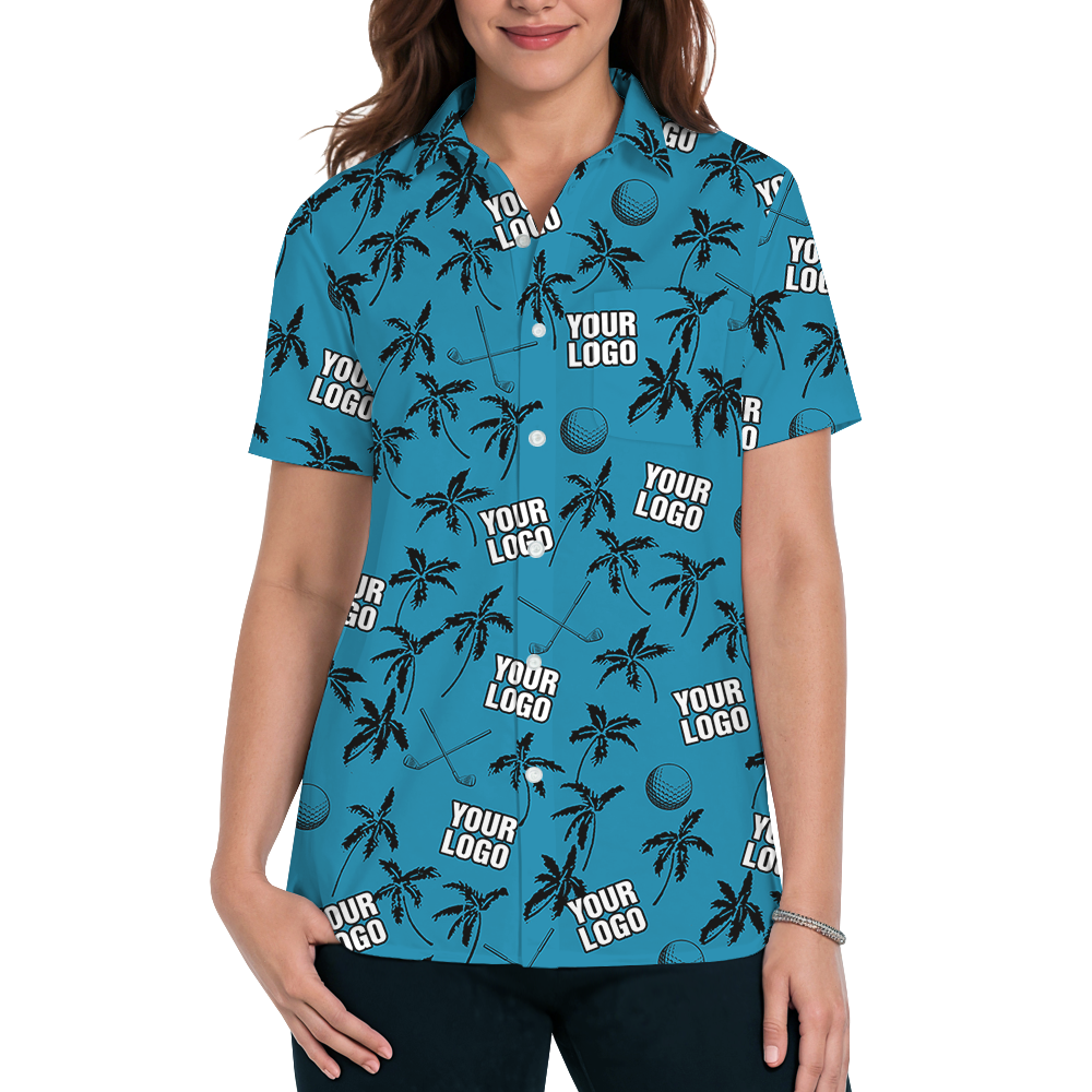 Blue Navy Custom Logo Polo Golf Shirt