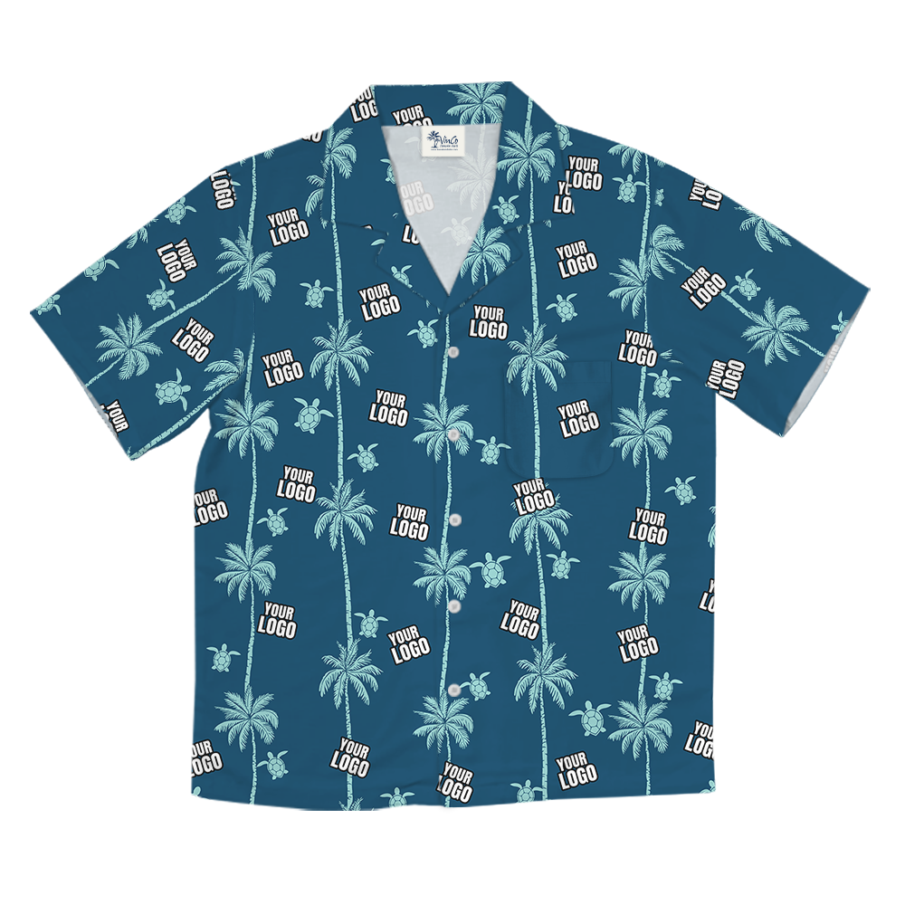 White Hawaiian Coconut And Sea Turtle Shirt With Custom Logo