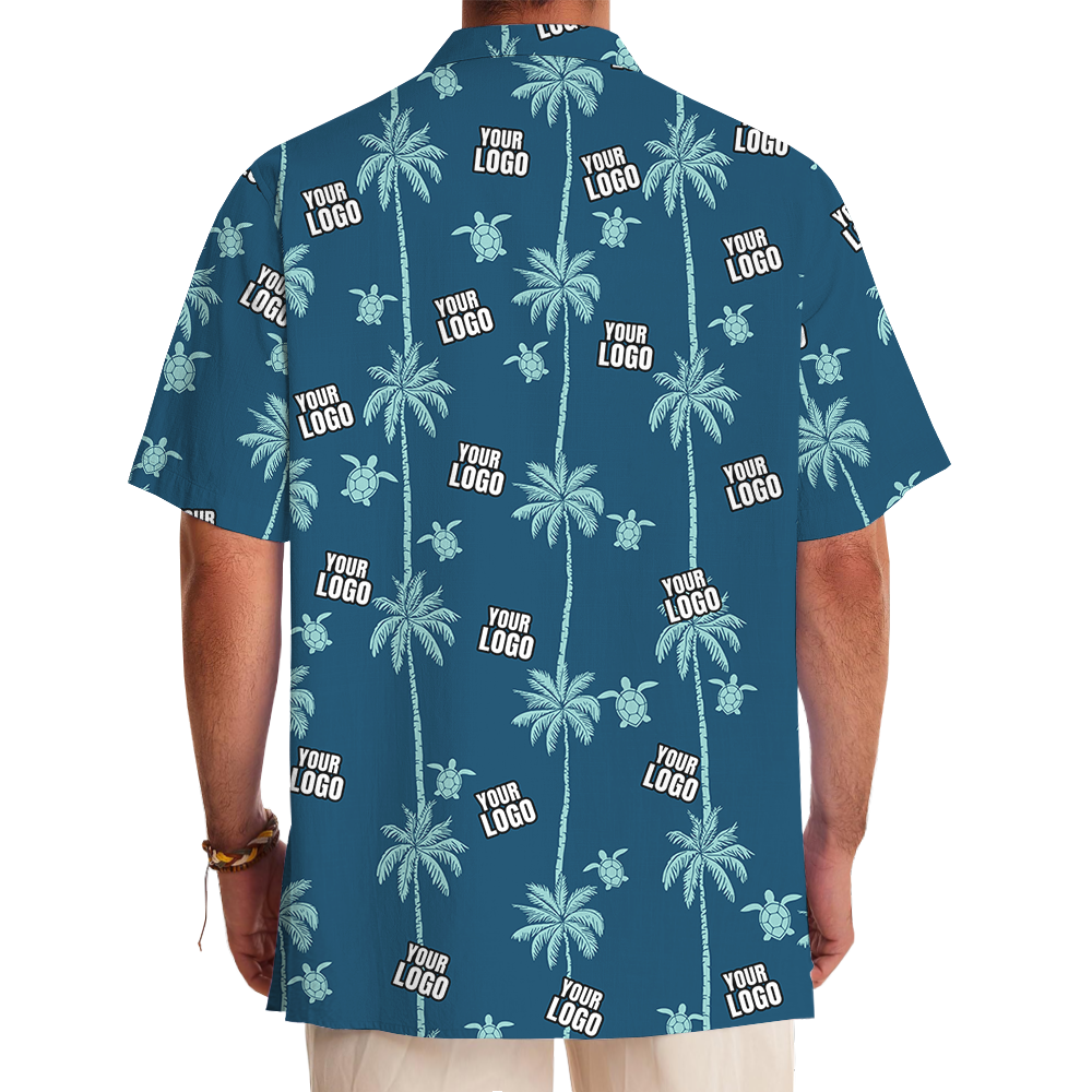 White Hawaiian Coconut And Sea Turtle Shirt With Custom Logo