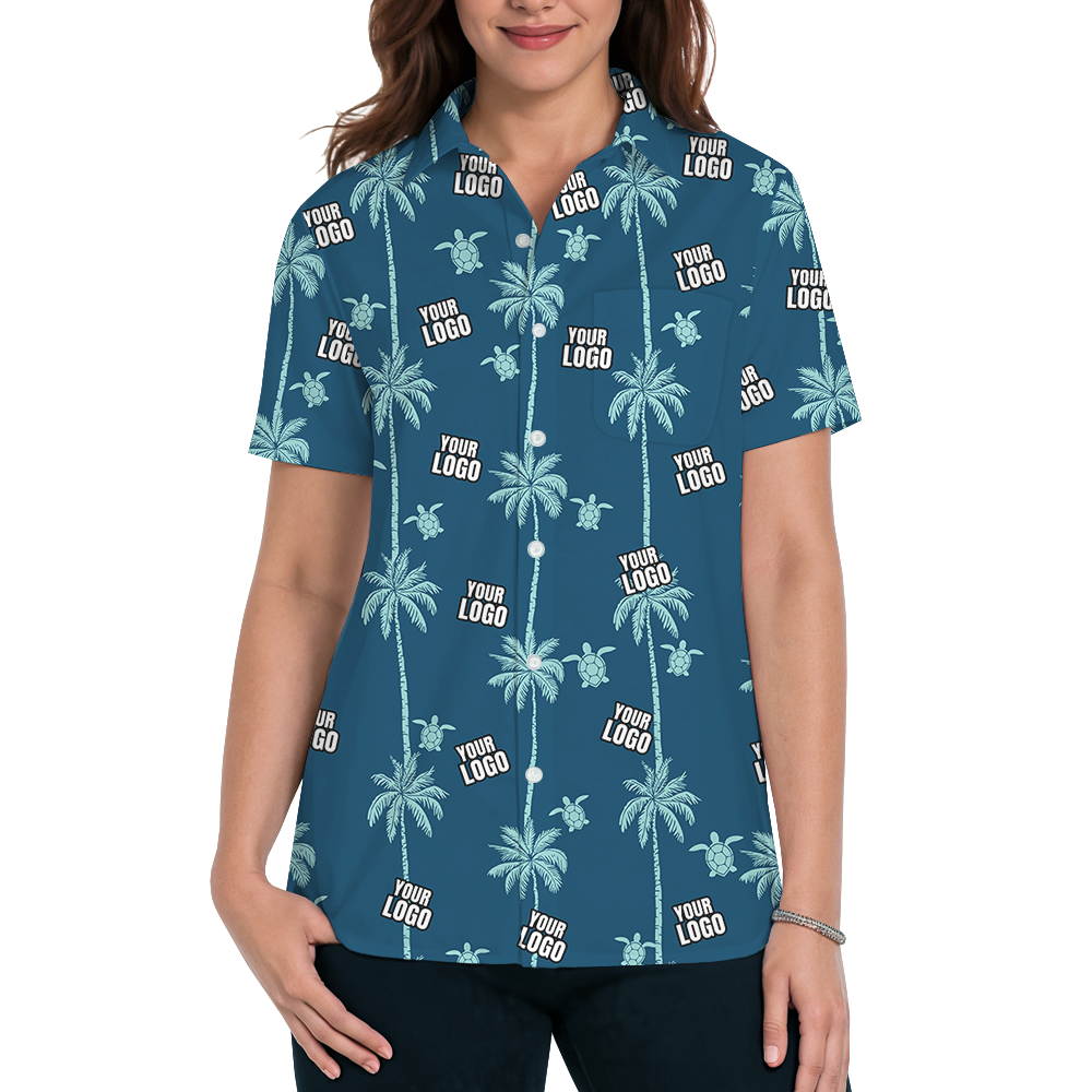 White Hawaiian Coconut And Sea Turtle Shirt With Custom Logo