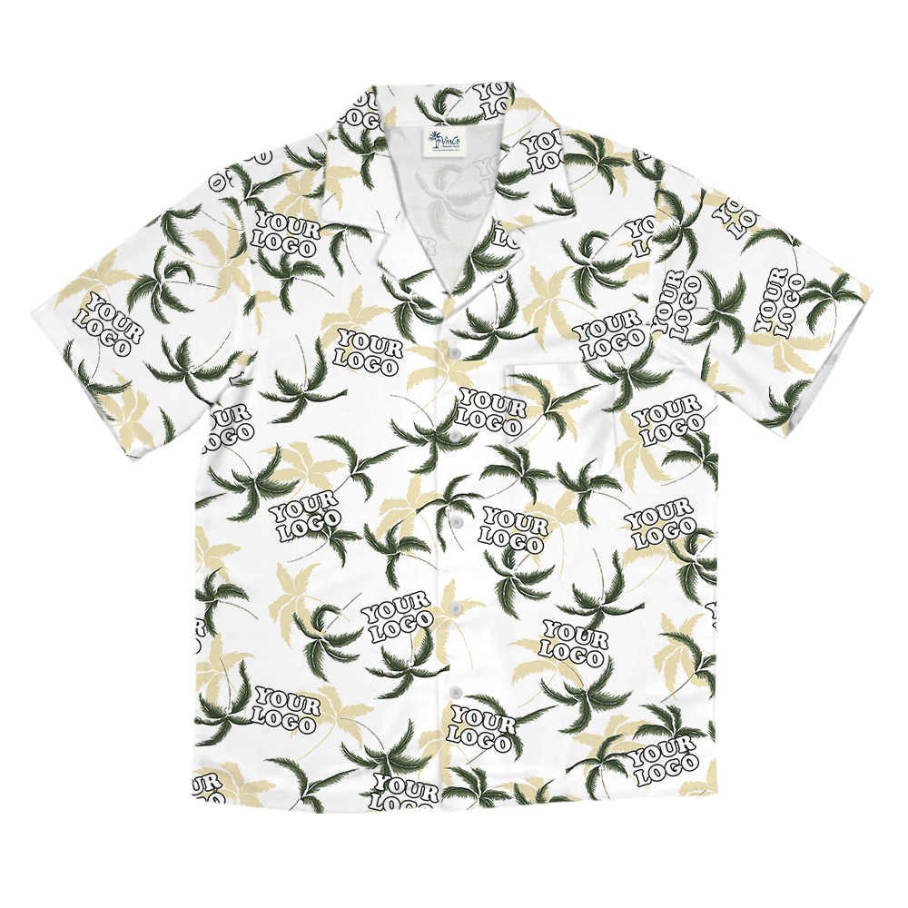 Tropical Palm Tree Custom Logo Hawaiian Shirt