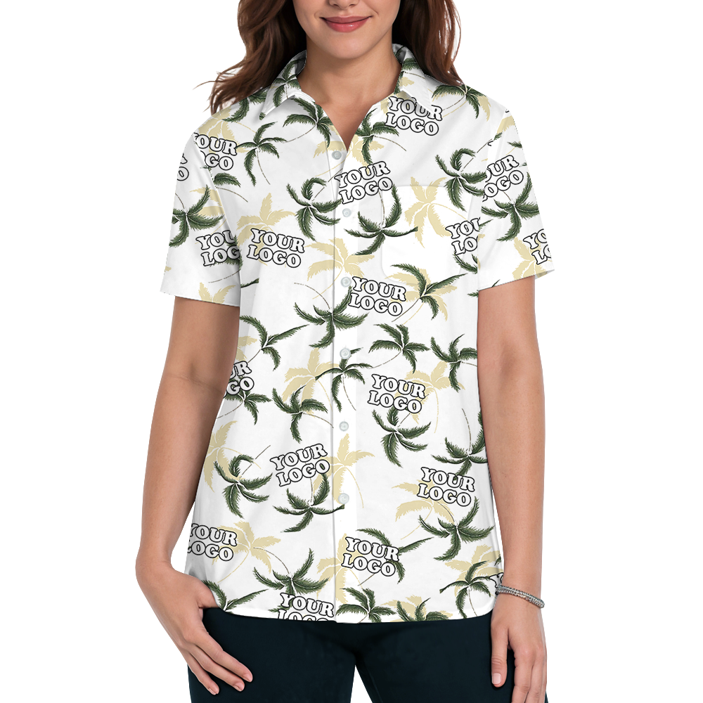 Tropical Palm Tree Custom Logo Hawaiian Shirt