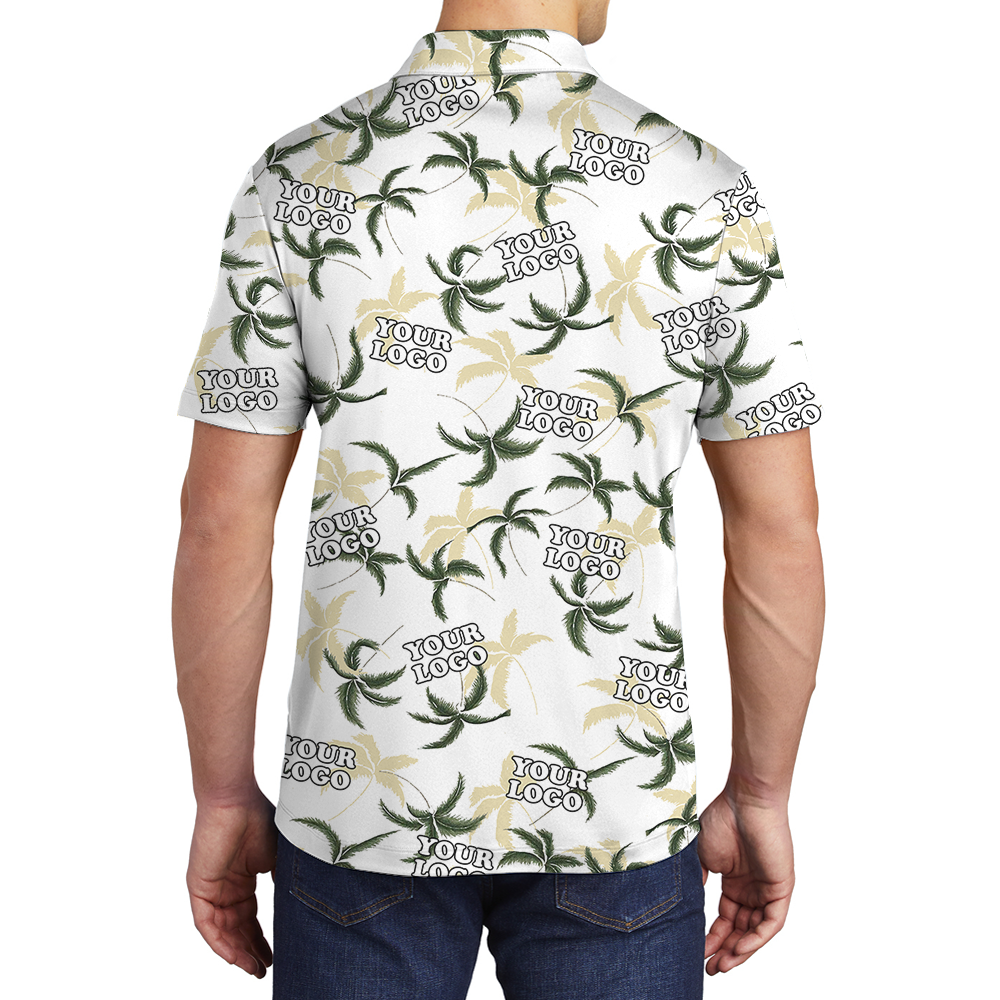 Tropical Palm Tree Custom Logo Polo Shirt