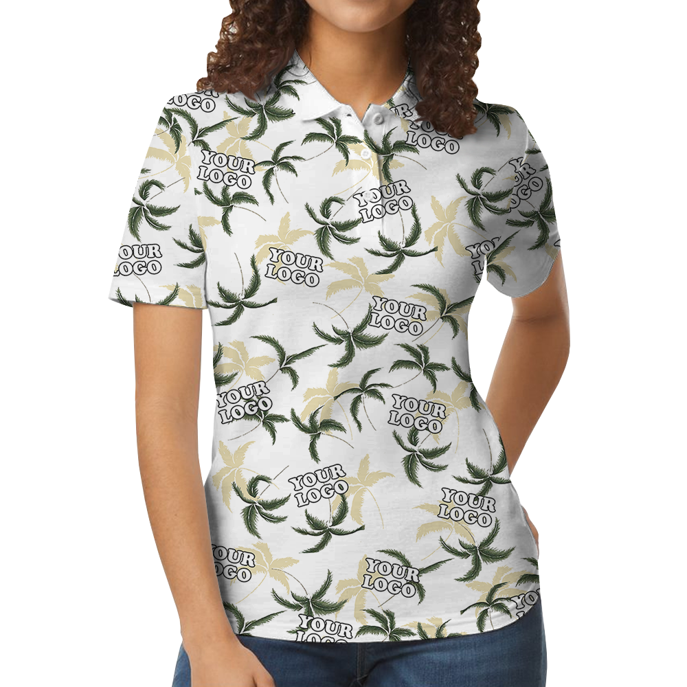 Tropical Palm Tree Custom Logo Polo Shirt
