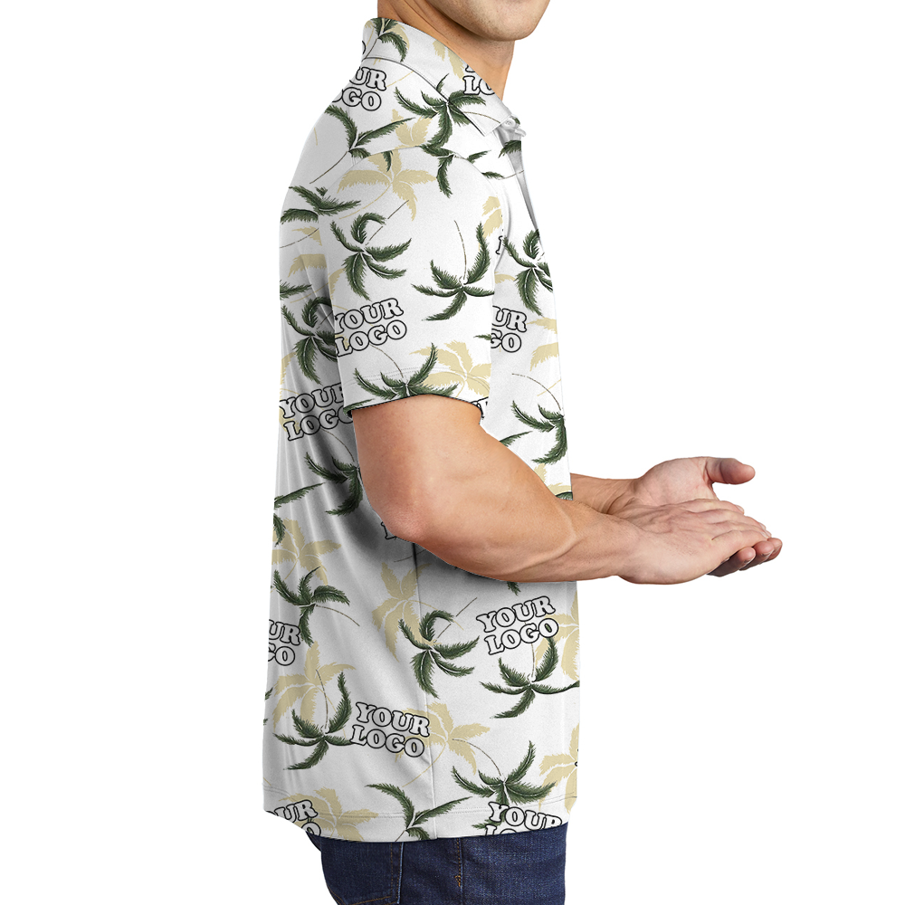 Tropical Palm Tree Custom Logo Polo Shirt