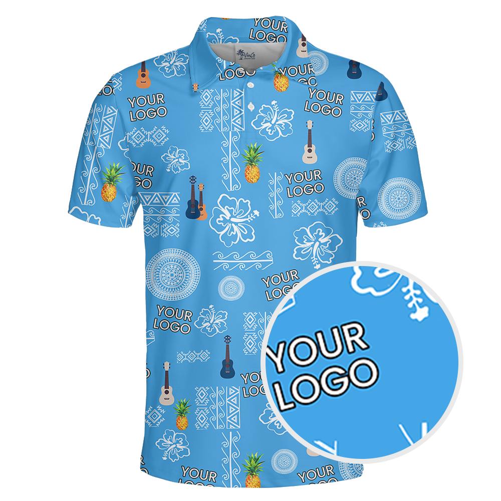 Custom Logo Vintage Blue Polo Shirt For Party