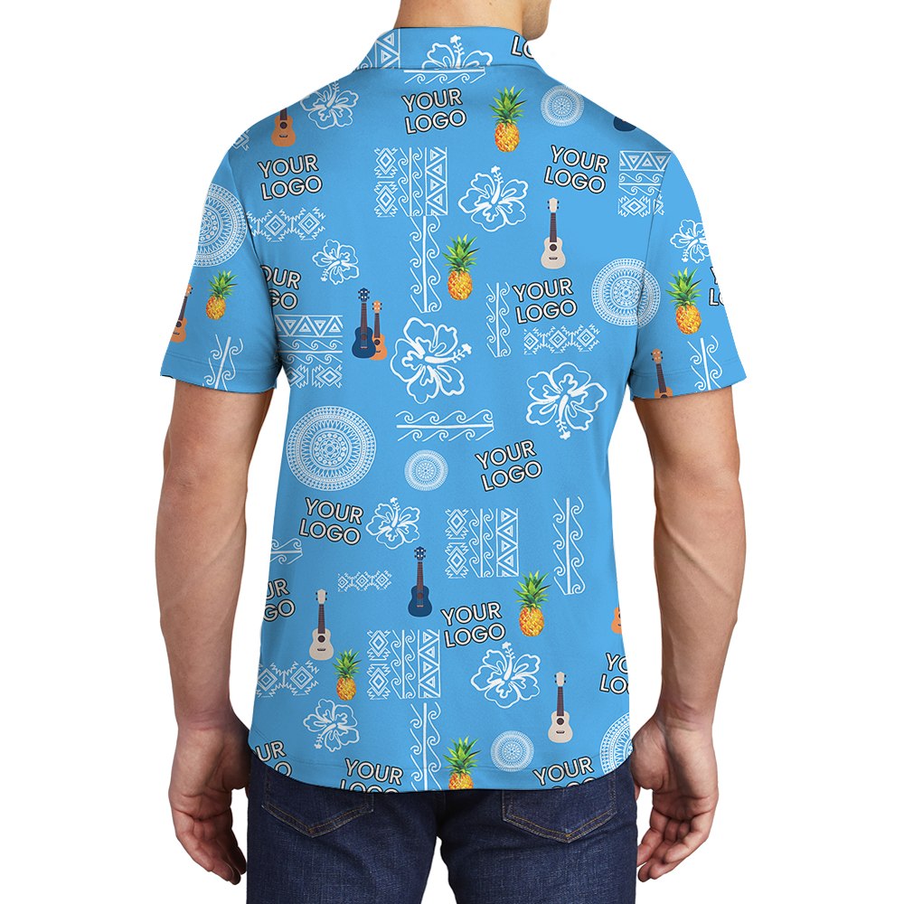 Custom Logo Vintage Blue Polo Shirt For Party