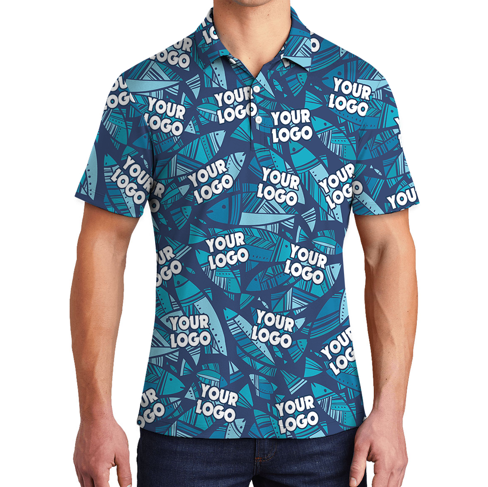 Blue Fish Custom Logo Polo Shirt - variant image 1