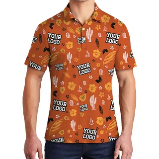 Custom Logo Orange Cactus Polo Shirt