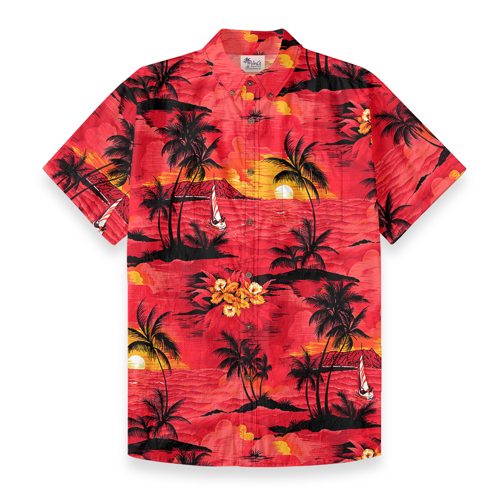 Tropical Sunset Paradise Button Down Cotton Shirt - variant image 1