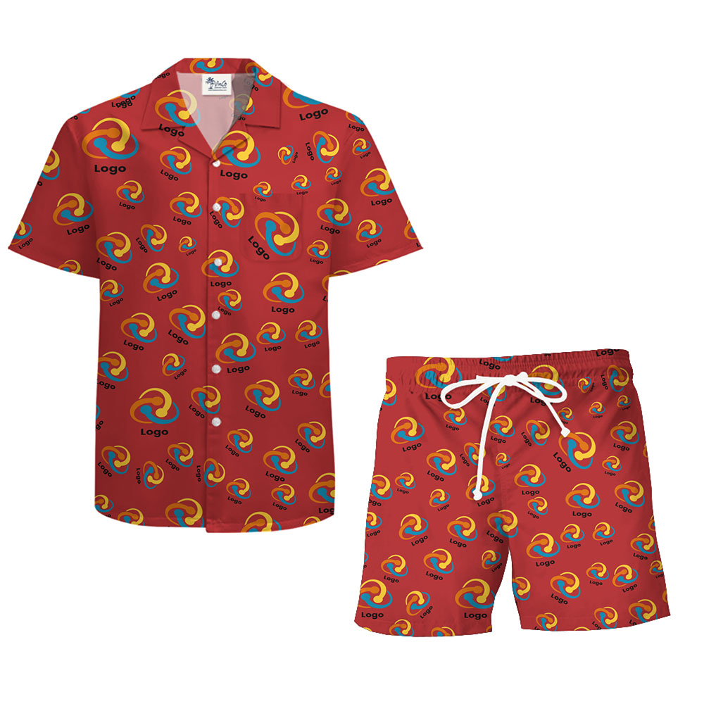 Customize Mixed Logo Hawaiian Shirts and Shorts with New Live Preview - variant image 1