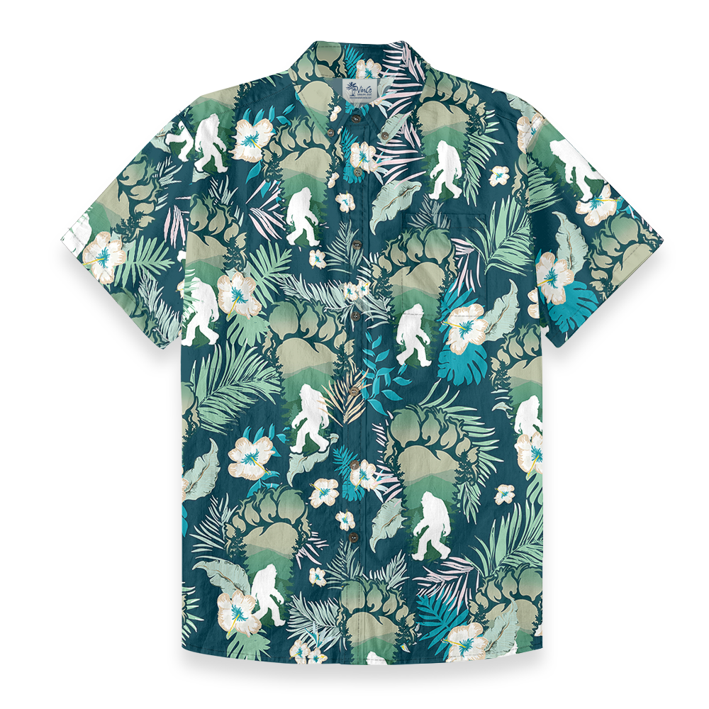 Vibrant Jungle Bigfoot Button Down Cotton Shirt - variant image 1