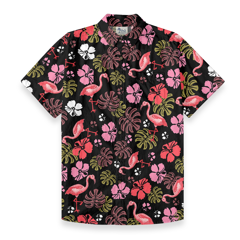 Floral Flamingo Button Down Shirt Cotton - variant image 1