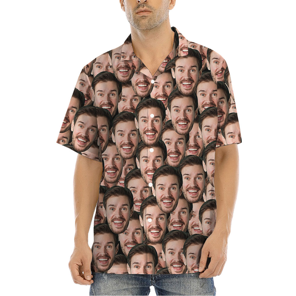 Custom Face Hawaiian Shirt Personalized Photo Print With New Live Preview - variant image 1
