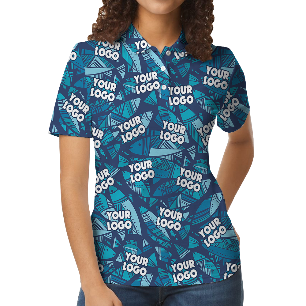 Blue Fish Custom Logo Polo Shirt