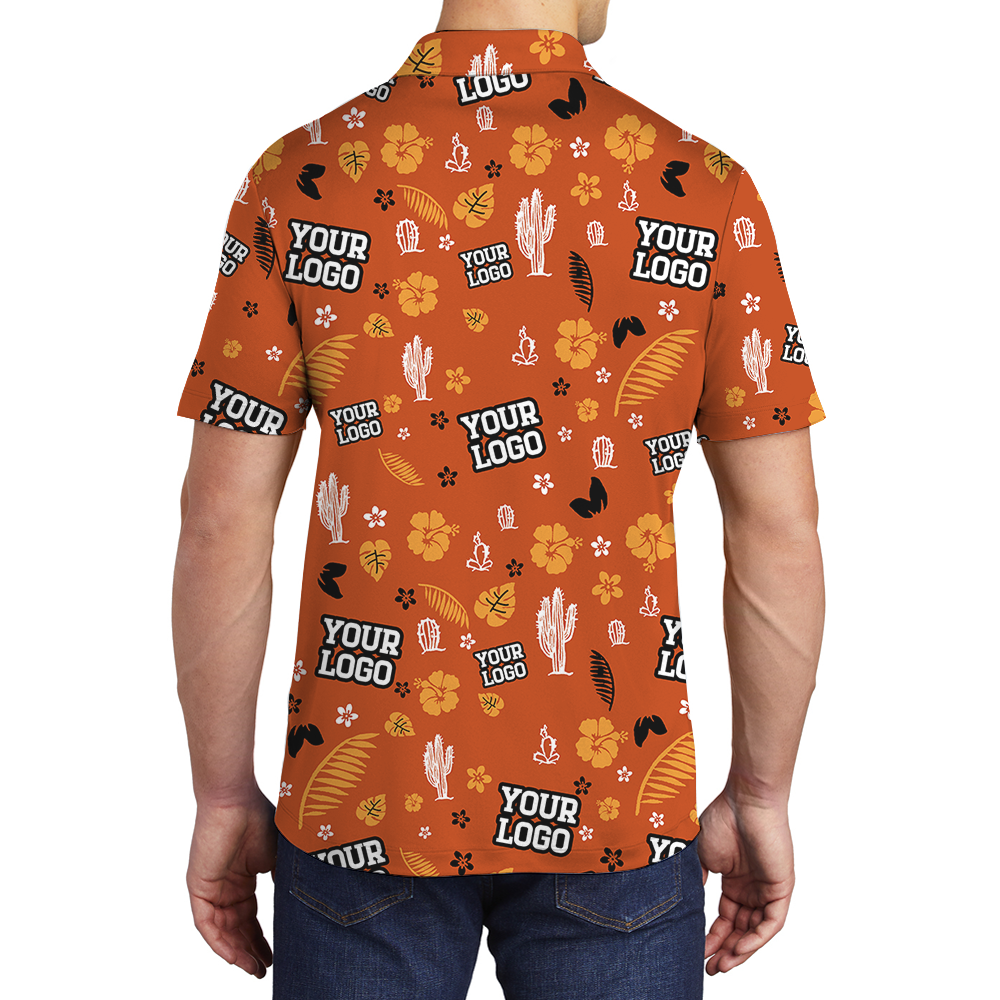 Custom Logo Orange Cactus Polo Shirt