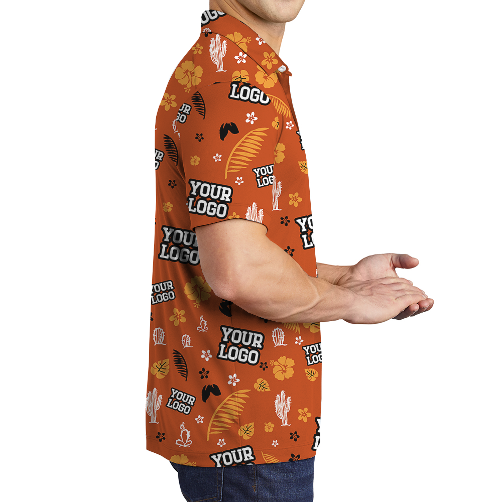 Custom Logo Orange Cactus Polo Shirt