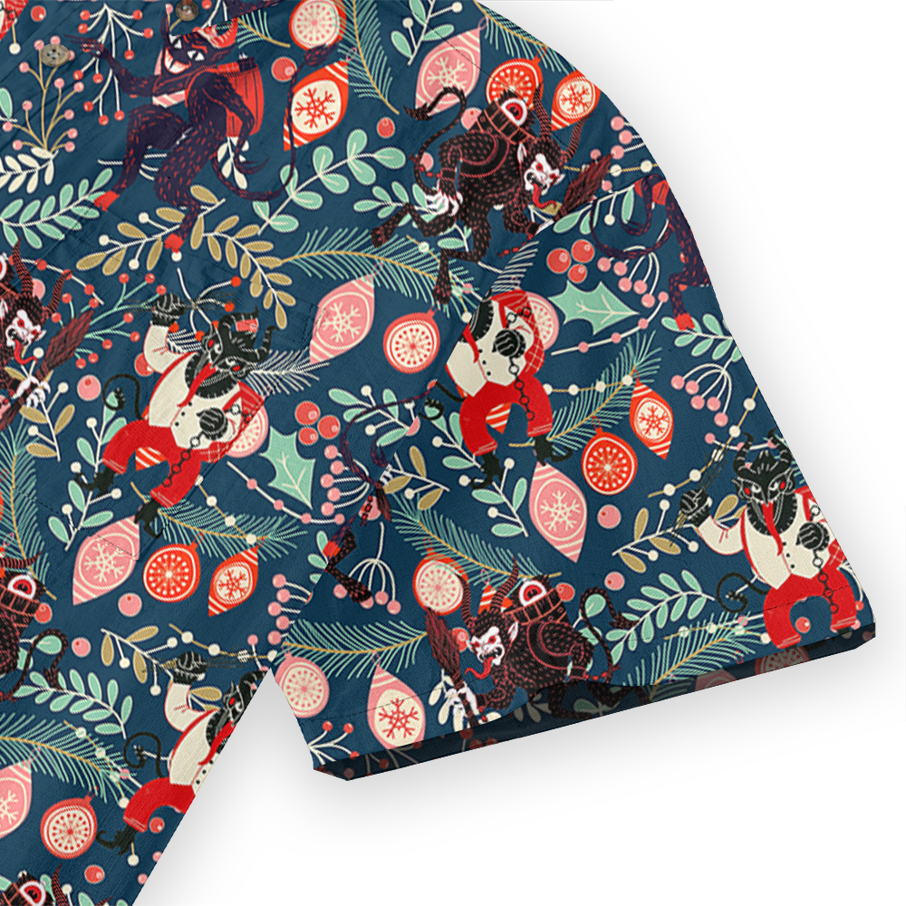 Krampus Jungle Print Button Down Cotton Shirt
