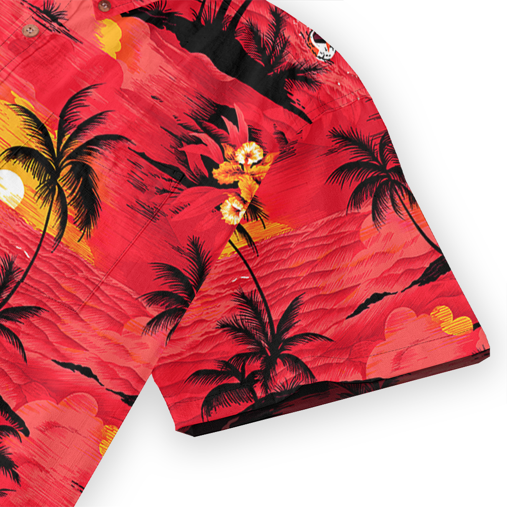 Tropical Sunset Paradise Button Down Cotton Shirt