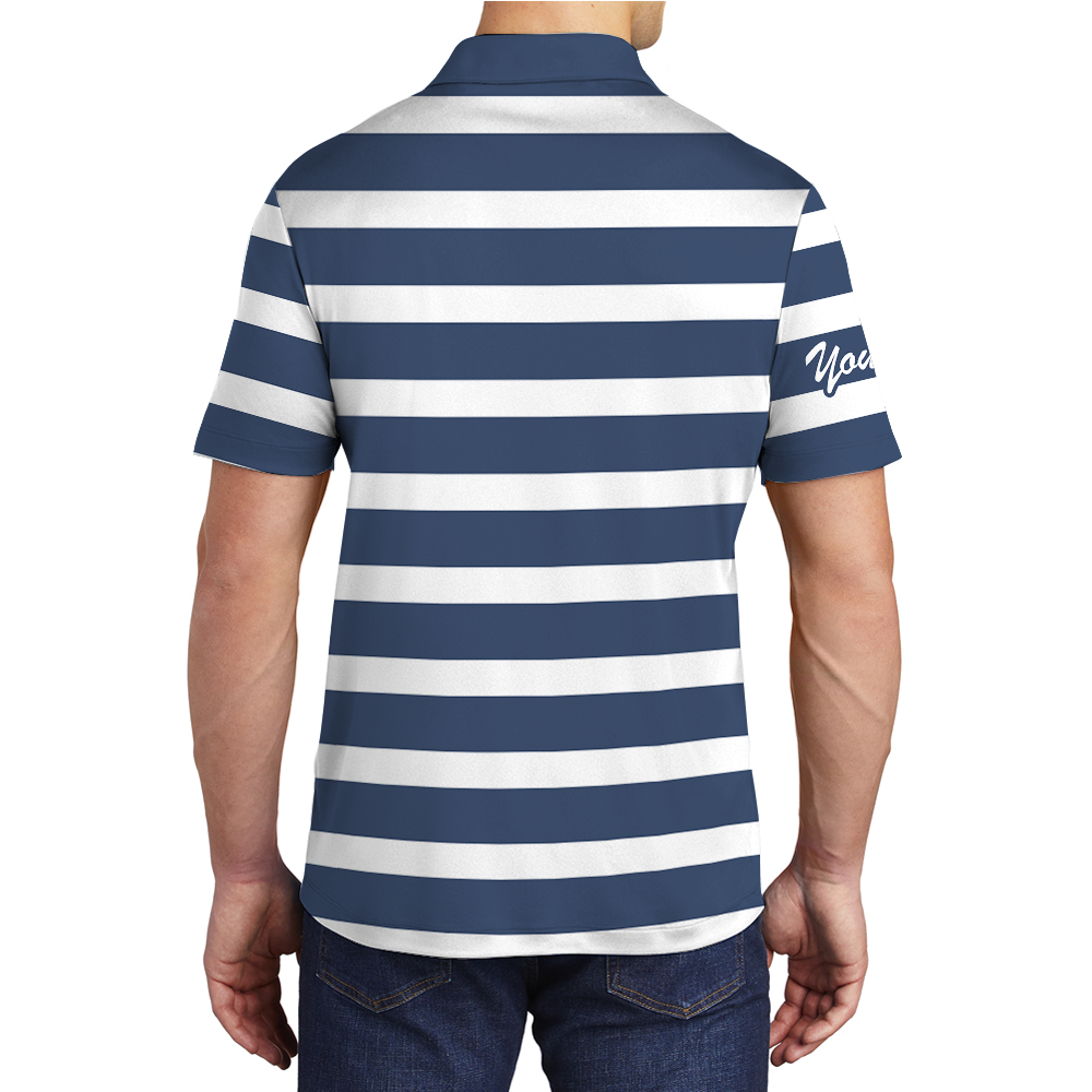 Custom Striped Polo Shirt with Logo and Name
