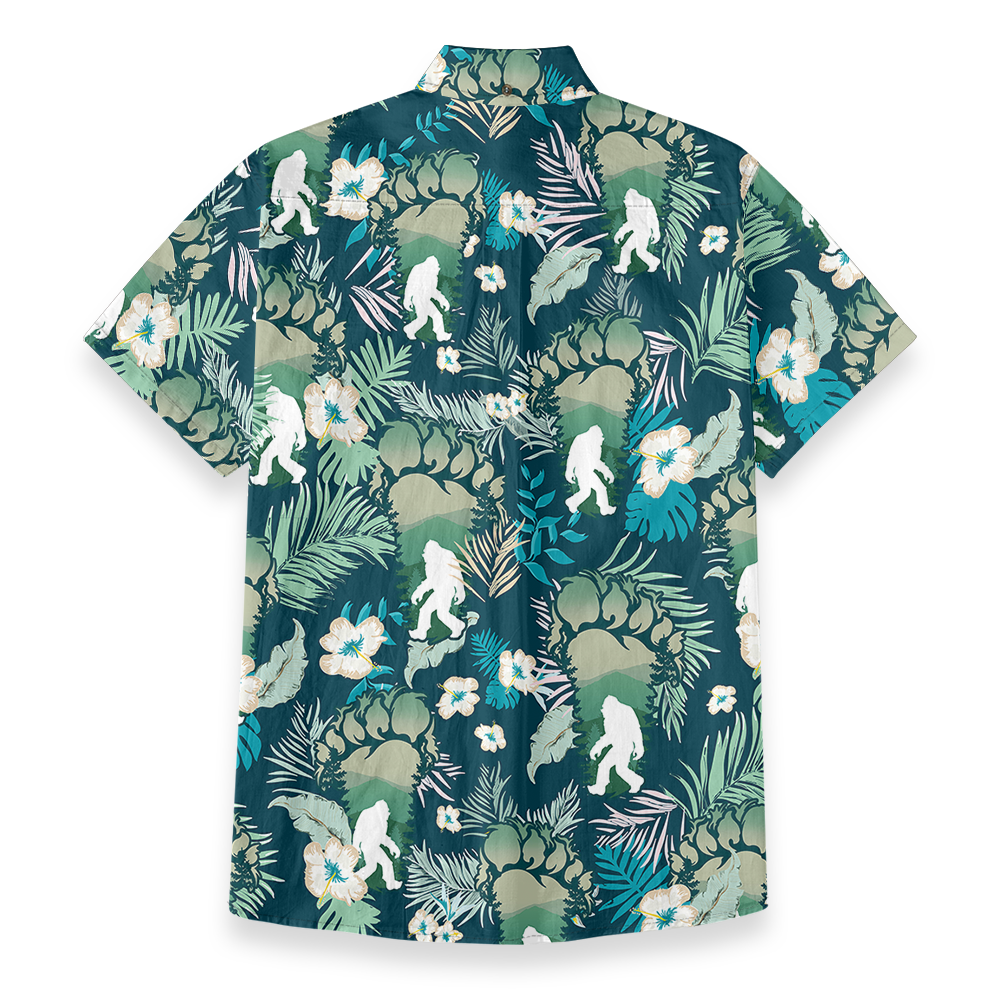 Vibrant Jungle Bigfoot Button Down Cotton Shirt