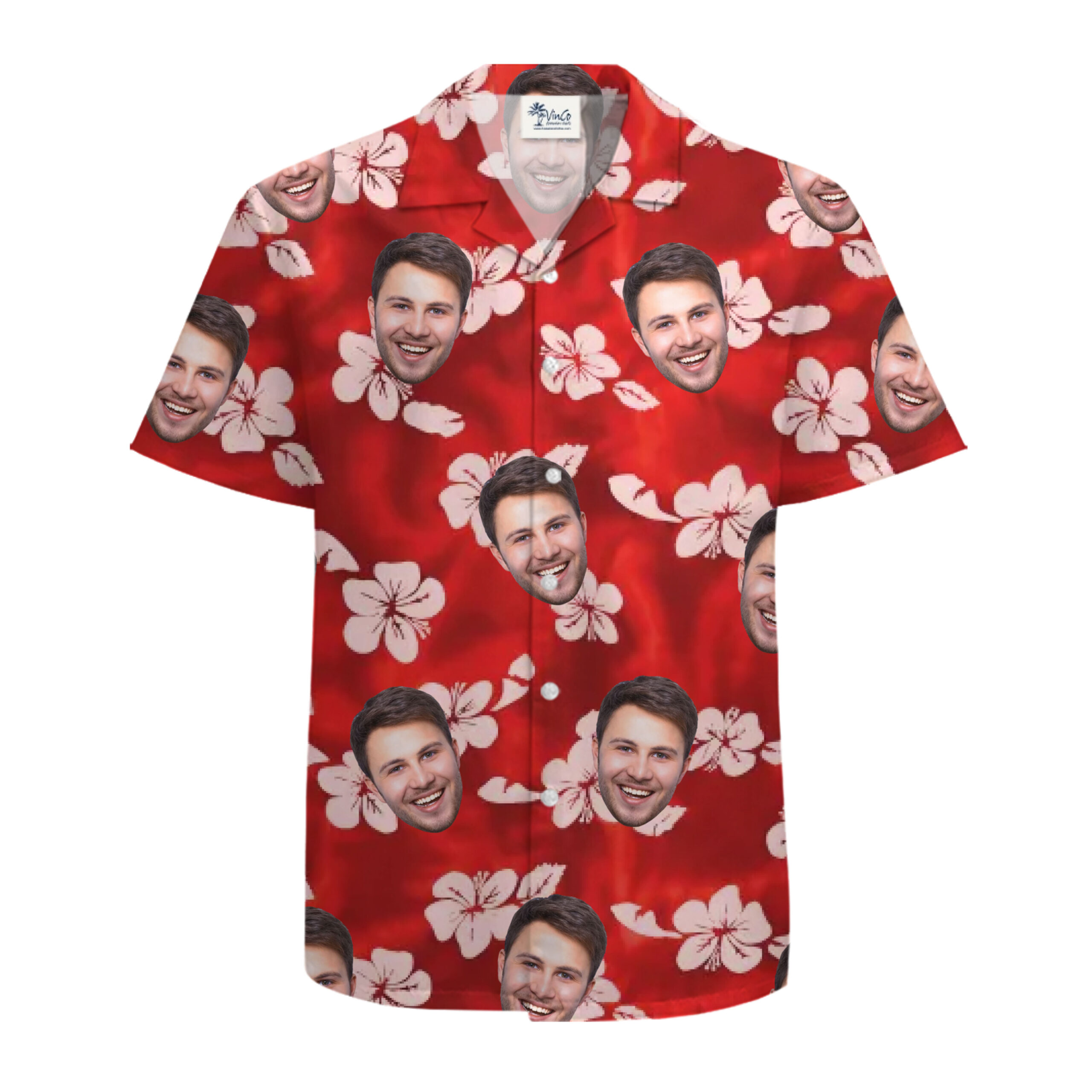 Custom Hawaiian Shirt with Face or Logo Palm Splash and New Live Preview