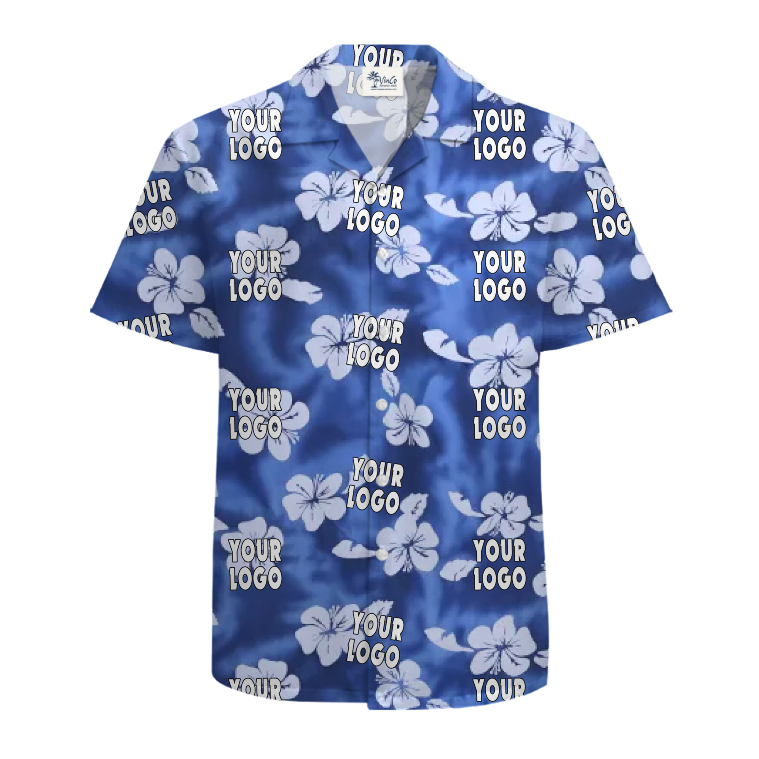 Custom Hawaiian Shirt with Face or Logo Palm Splash and New Live Preview