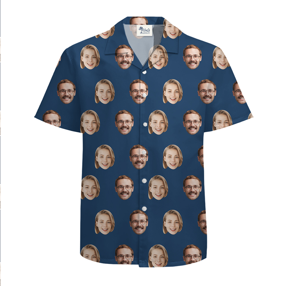 Custom Multiple Face Hawaiian Shirt with Your Favorite Color and New Live Preview